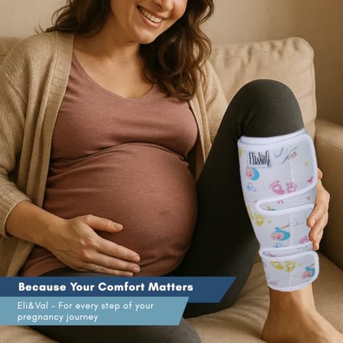 ELI&VAL New Mommy Essentials for First Time Mom – 2 Pack Pregnancy Calf Compression Sleeves – 1st Trimester Must Haves for Leg Support, Swelling, Fatigue & Circulation During Pregnancy and Postpartum