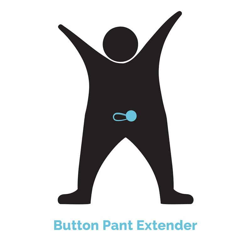 Flex Button Pant Extender 5-Pack - Adds 1-2 Inches, Super Sturdy with a Little Stretch (Black)