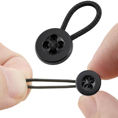 9PCS Collar Extenders for Dress Shirts, Soft Elastic Neck Button Extender Compatible with Men's Button-Up Shirts, Instant 1-1.5 Inch Extra Space for Tight Collars (9, Black)