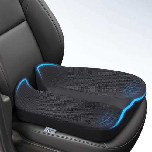 Memory Foam Car Seat Cushion for Good View & Sciatica Relief