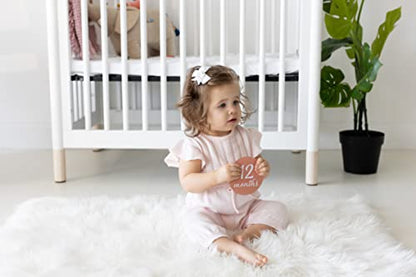 Pearhead Acrylic Monthly Milestone Photo Cards, Months 1-12, Pink - color: Blush Milestone Discs, size: One Size
