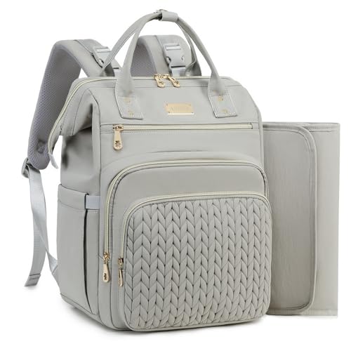 AIJIEKE Large Diaper Bag Backpack, Extra Wide Travel Diaper Bag, Gray - color: Grey