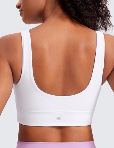 CRZ YOGA Butterluxe U Back Sports Bras - color: White, size: Medium
