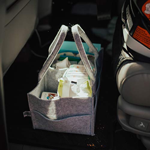 Parker Baby Co. Felt Diaper Caddy Organizer - Regular, Gray - color: Gray (Heathered Gray), size: Regular