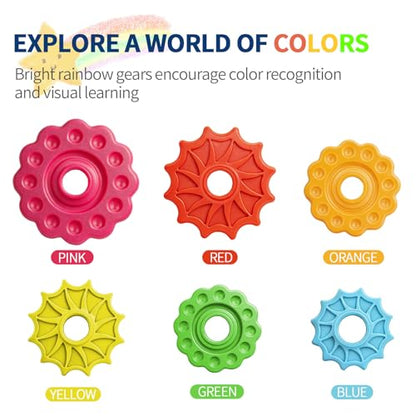 Montessori Toys for 1 Year Old Spinning Stacking Rings - size: Large