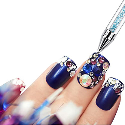 Tatuo 2 Pieces Rhinestone Picker Dotting Pen, Wax Pencil Pen, Blue Pink - color: Light Blue Pink