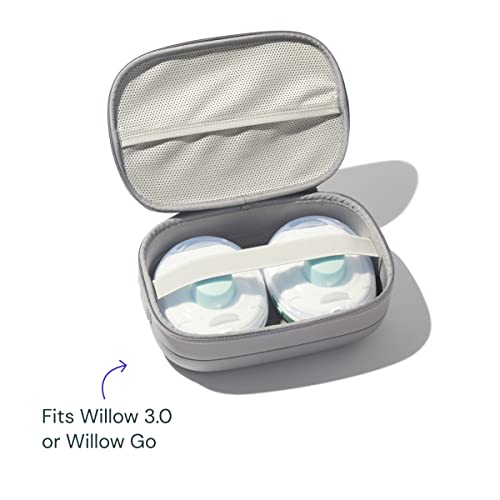 Willow Breast Pump Carrying Case, Grey, Use with Hands Free Wearable Breast Pumps, Ultra Durable Hard Shell Breast Pump Case with Removable Tray, Compact and Discreet - color: Grey, size: Carrying Case