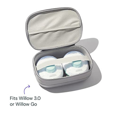 Willow Breast Pump Carrying Case, Grey, Use with Hands Free Wearable Breast Pumps, Ultra Durable Hard Shell Breast Pump Case with Removable Tray, Compact and Discreet - color: Grey, size: Carrying Case