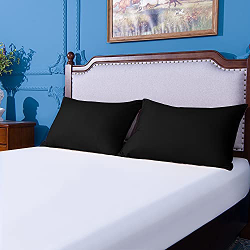 NTBAY Microfiber King Pillowcases, 2 Pack, 20 x 40, Black - color: Black, size: King (20" x 40")