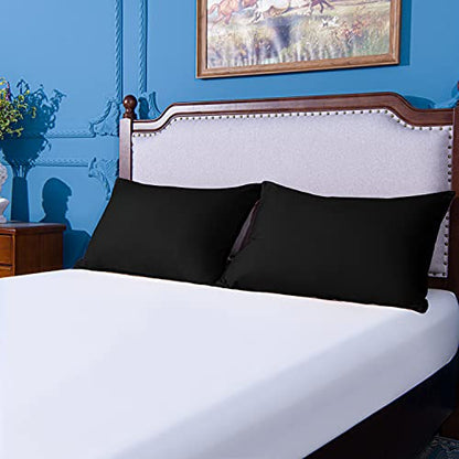 NTBAY Microfiber King Pillowcases, 2 Pack, 20 x 40, Black - color: Black, size: King (20" x 40")
