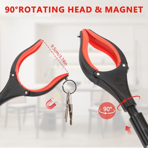 2 Pack Grabber Reacher Tool, 31” Foldable Pickup Tool for Seniors - color: Orange+blue