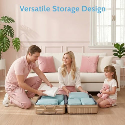 8 Set Packing Cubes for Travel, Anti-Tearing Suitcase Organizer, Sky Blue - color: Sky Blue