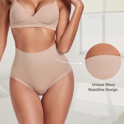 Women's Briefs Underwear High Waist Full Coverage Panties, Ladies Light Tummy Control Postpartum Underpants 5 Pack - color: Nude-5pack, size: XX-Large