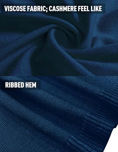 PULI Women's Versatile Knit Shawl Poncho Sweater Button Scarf - color: Dark Slate Blue