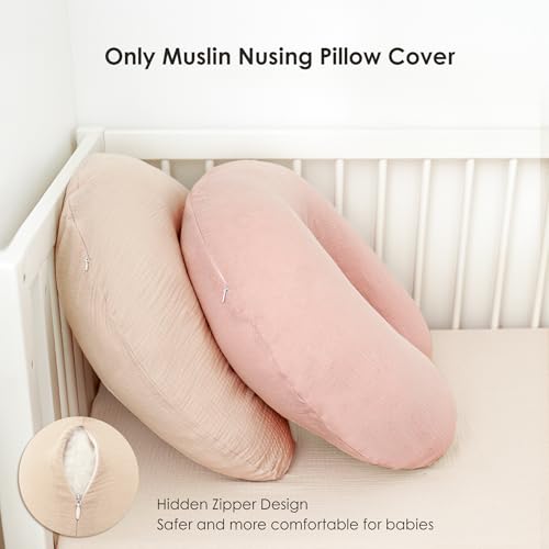 MairMore 2 Pack Muslin Baby Nursing Pillow Covers - color: Pink