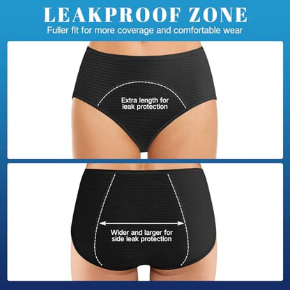 Hellove Womens Cotton Mesh Period Panties Menstrual Leak Proof Underwear Incontinence Protective Briefs(H-9-5-1,Medium) - color: H-9-5-1, size: Medium