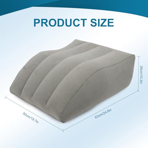Inflatable Leg Elevation Pillow, Portable Wedge Pillow for Sleeping(Grey) - color: Grey