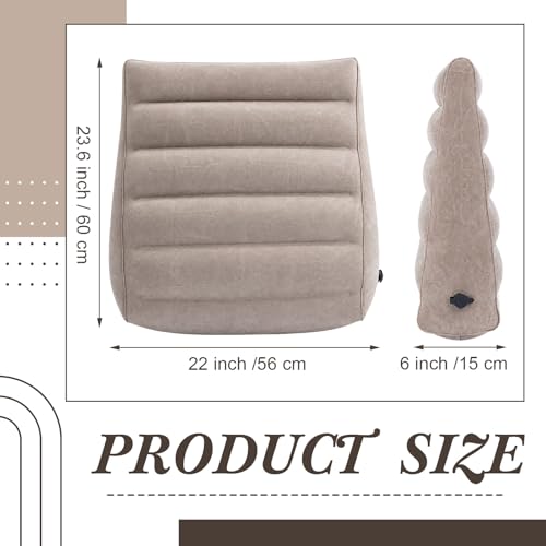 Gerrii 2 Pack Inflatable Wedge Pillow for Traveling Extra Wide 22" Portable Bed Wedge Pillows for Sleeping Head Shoulder Back Knee Leg Elevation, Acid Reflux, Back Pain Relief, Snoring