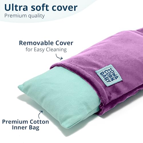 Mini Microwave Heating Pad and Cold Pack, Cold Hands, Neck and Wrists 4x8in - color: Purple Plum