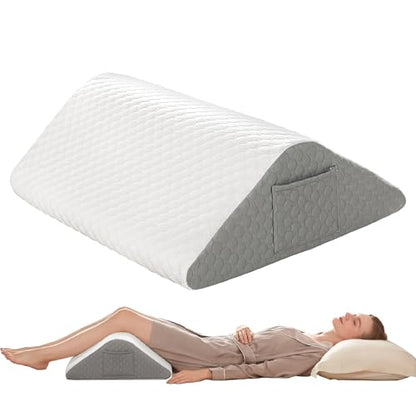 Simpledad Wedge Pillow for Sleeping Leg Pillows After Surgery Pain Relief - color: White 1pcs 8"h
