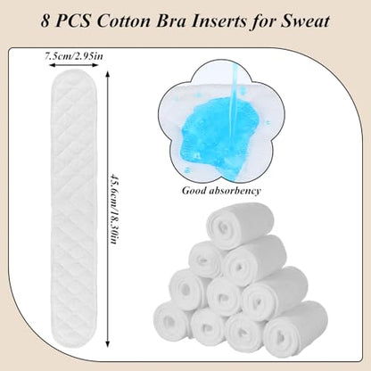 Ymapinc Cotton Breast Pads for Bra Liners, Sports Bra Pads Inserts, Washable Under Breast Sweat Pad, Liners to Absorb Sweat