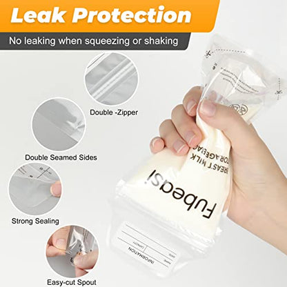 Breastmilk Storage Bags 120 Pack | 6 Ounce Medical-Grade PE, Double Zipper Leakproof Design, Pre-Sterilized for Freezer & Refrigerator - size: 120 Count