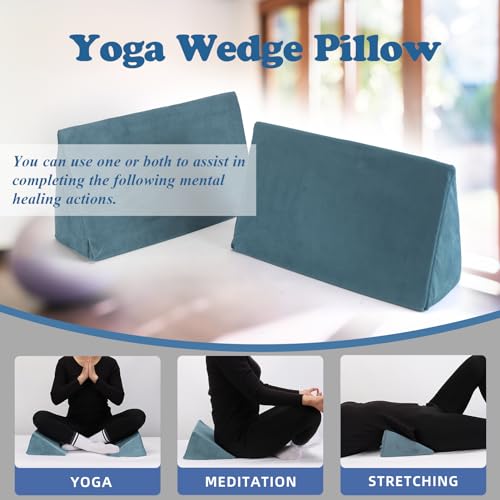 Small Wedge Pillow, Wedge Pillow for Bed Sores, Positioning Wedge - color: 1 Unit, Light Blue