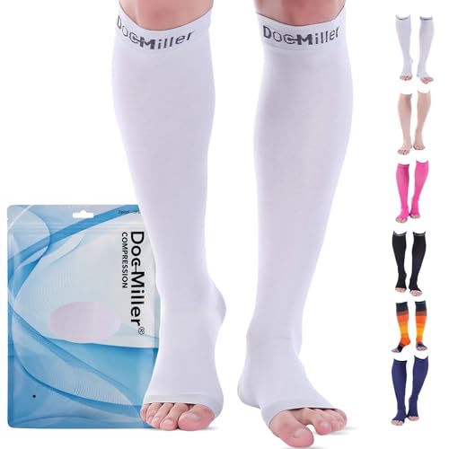 Doc Miller Open Toe Compression Socks 8-15 mmHg for Women & Men, 1 Pair - color: Gray, size: Small
