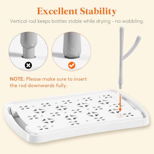 Lifewit Portable Baby Bottle Drying Rack with Drain Tray, BPA Free