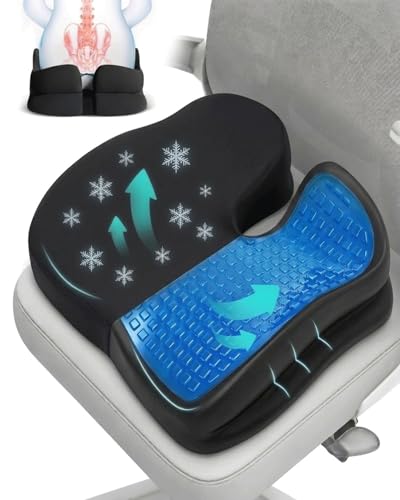Memory Foam Ergonomic Seat Cushion for Office Chairs Pain Relief - color: Charcoal Black Mesh