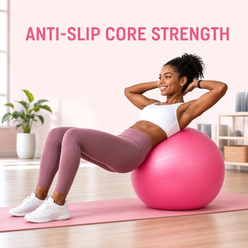 Solid Exercise Ball,High-Weight Capacity (3000 lbs) Anti-Burst Yoga Ball Chair,Swiss Ball for Pregnancy,Birthing, Fitness, Physical Therapy - size: M(51-60)