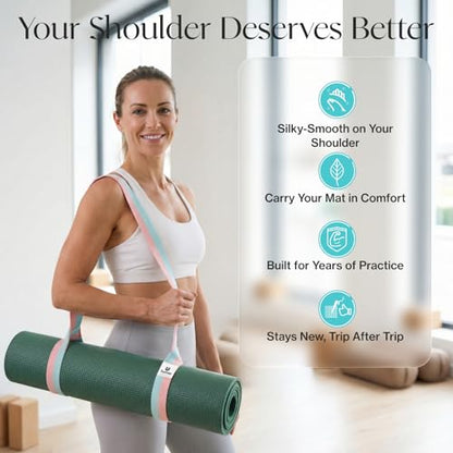 Tumaz Yoga Mat Strap Adjustable Carrier for All Yoga Mats, 2 Sizes - color: 14. Turquoise, size: 85 IN