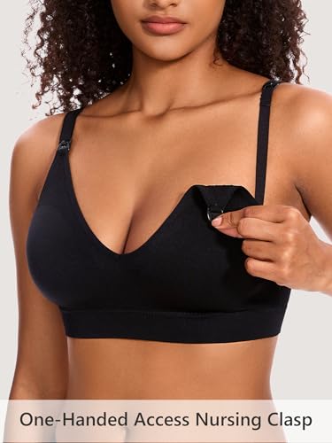 HBselect Nursing Bras for Breastfeeding 5Pack Women Maternity Bras - color: 5pack(black/Black/Grey/Nude/White), size: Medium