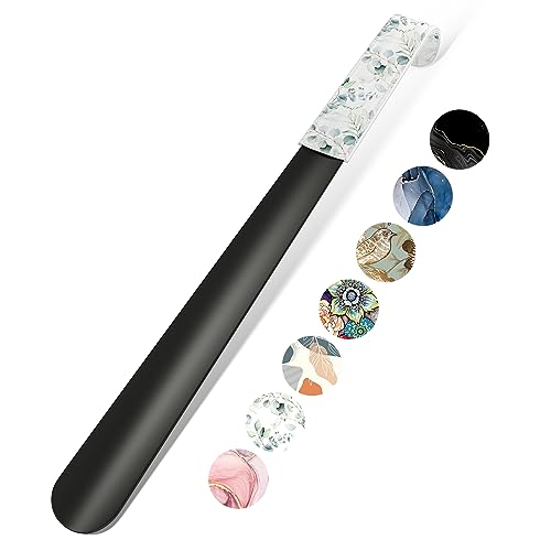 16.5 Inch Long Handle Shoe Horn for Seniors Men Women Kids, Metal Shoe Horns for Boots - color: Eucalyptus