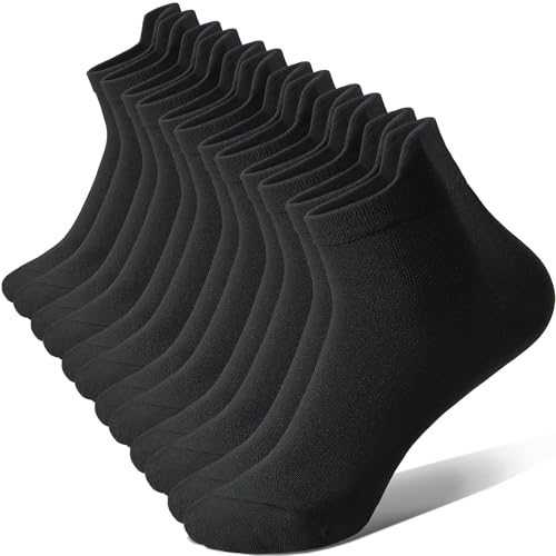 6 Pairs 8-15 mmHg Ankle Compression Socks for Women and Men - color: Black, size: Small-Medium