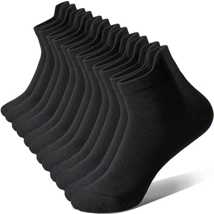 6 Pairs 8-15 mmHg Ankle Compression Socks for Women and Men - color: Black, size: Small-Medium