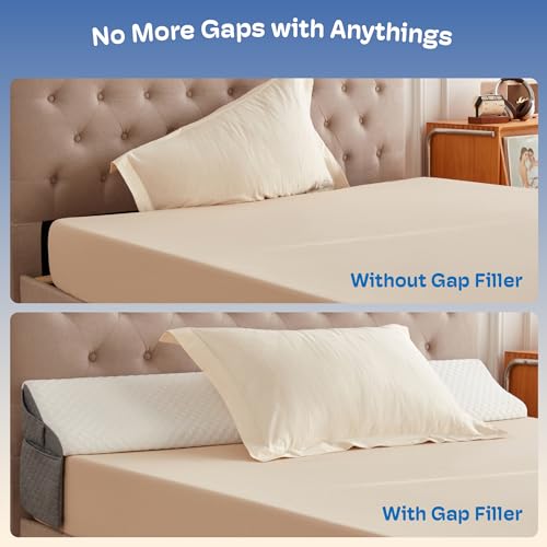 King Size Bed Wedge Pillow Headboard, Pillow Wedge for Headboard Gap(0-8") - size: 76*10*6inch King 1PCS