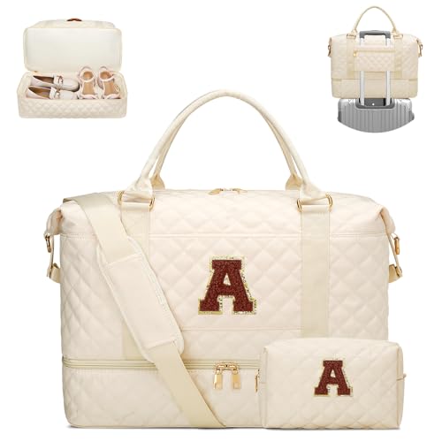 Personalized Gifts for Women Weekender Duffle Bags(Beige,A) - color: Beige, style: A