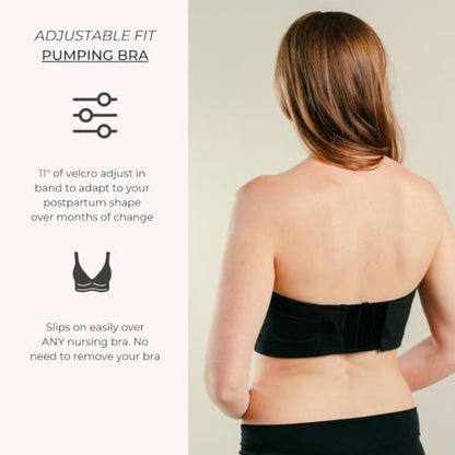 Simple Wishes Pumping Bra Hands Free, Comfortable & Adjustable - color: Black, size: XSmall-L
