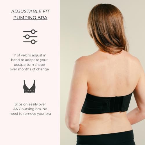 Simple Wishes Pumping Bra Hands Free, Comfortable & Adjustable - color: Black, size: Large-XL