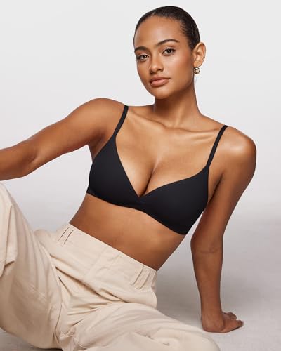INLYRIC Women's Triangle Bralette Unlined - color: Black, size: X-Small