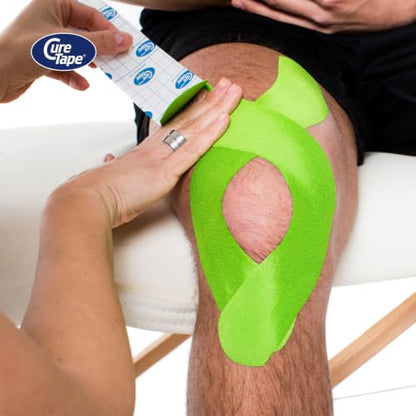 CureTape Kinesiology Tape 1in 2 Rolls | Therapeutic Tape Beige