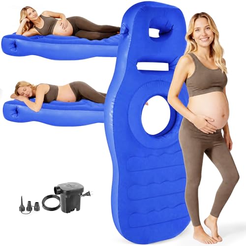Inflatable Pregnancy Pillow with Belly & Head Hole, for Stomach Sleepers