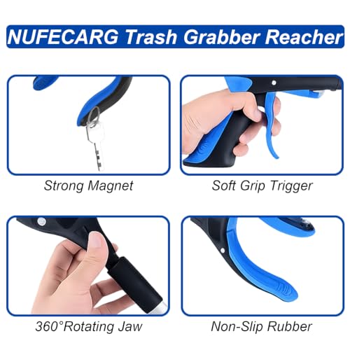 Trash Grabber Reacher Tool, 32" Foldable Pickup Tool, 8 Pack - size: 8 Pack