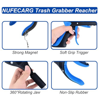 Trash Grabber Reacher Tool, 32" Foldable Pickup Tool, 8 Pack - size: 8 Pack