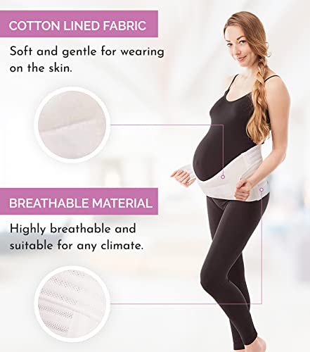 GABRIALLA Pregnancy Belly Band - Strong Support, 8" Wide, Made In USA - color: White, size: XX-Large