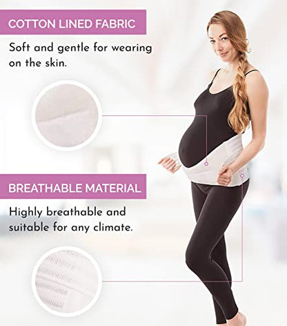 GABRIALLA Pregnancy Belly Band - Strong Support, 8" Wide, Made In USA - color: White, size: XX-Large