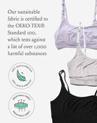 Bodily Everything Wireless Nursing & Maternity Bra with Clip Down Access - color: Black, size: Medium