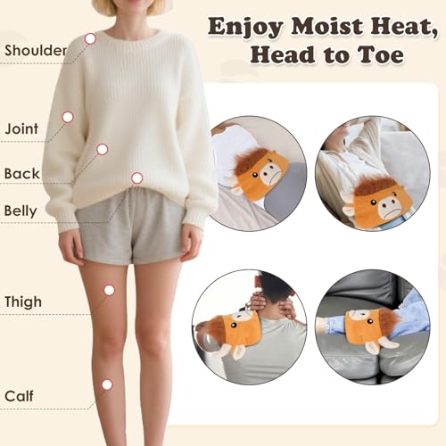 SuzziPad Highland Cow Microwavable Hand Muff for Muscle Tension & Cold Day - style: Highland cow
