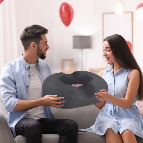 BlissTrends Donut Pillow Seat Cushion, Memory Foam Lifting Cushions - color: Grey, size: XX-Large